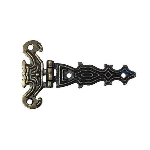 Dekoratif, Sac Tek Kuyruklu Menteşe - 40x68 Mm, Küçük, Antik, 100 Adet - Image 1