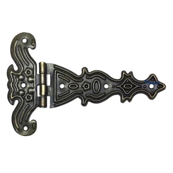 Dekoratif, Sac Tek Kuyruklu Menteşe - 69x102 Mm, Büyük, Antik, 1 Adet - Image 1