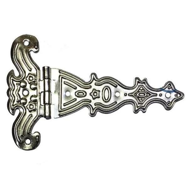 Dekoratif, Sac Tek Kuyruklu Menteşe - 69x102 Mm, Büyük, Nikel, 1 Adet - Image 1