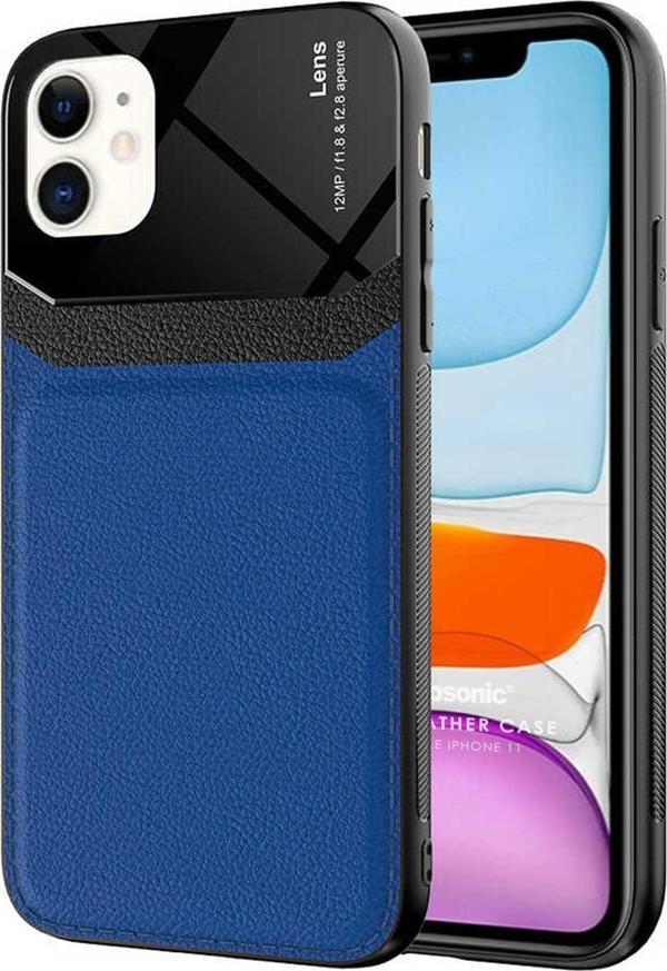 Microsonic Apple iPhone 11 Kılıf Uniq Leather Lacivert - Image 1