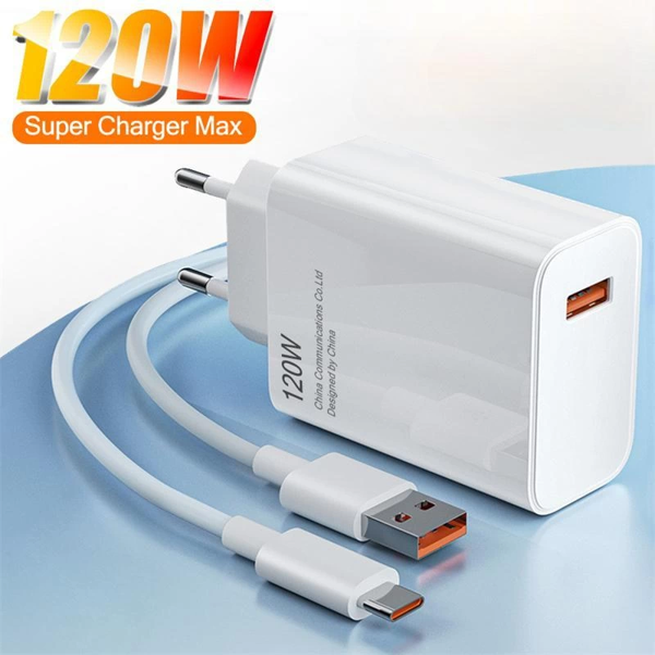 120w Turbo Saniye Göstergeli Hızlı Şarj Aleti Adaptör Kablo Set (markasiz) - Image 1