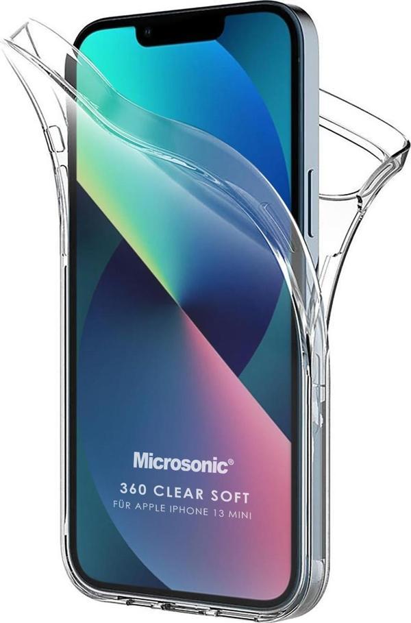 Microsonic Apple iPhone 13 Mini Kılıf 6 Tarafı Tam Full Koruma 360 Clear Soft Şeffaf - Image 1