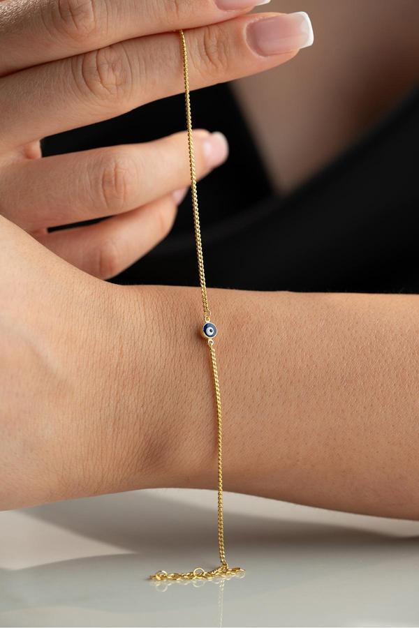 Silvano Jewelry 925 Ayar Gümüş Nazar Göz Taşlı Bileklik - Image 1