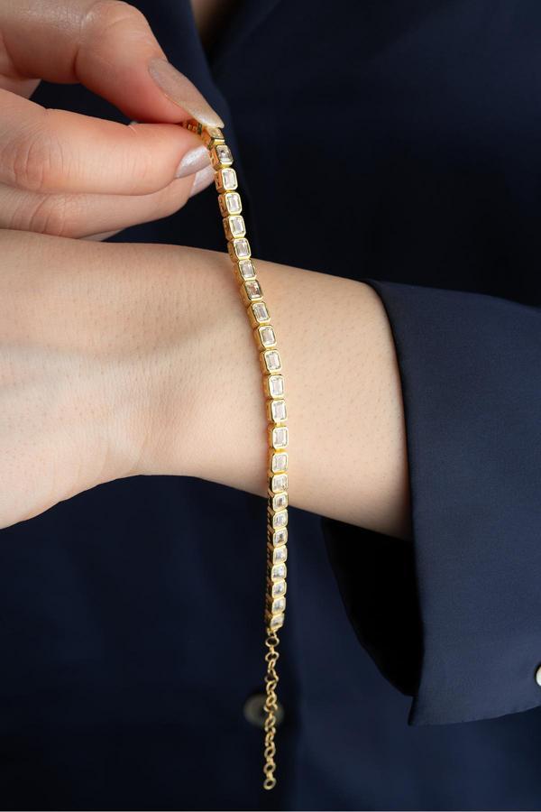 Silvano Jewelry 925 Ayar Gümüş Tamtur Sırataşlı Bileklik - Image 1