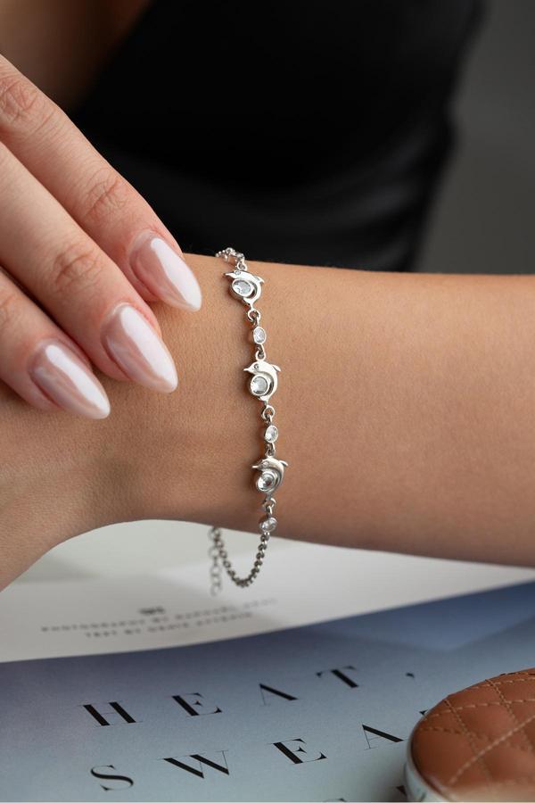 Silvano Jewelry 925 Ayar Gümüş Yunus Bileklik - Image 1