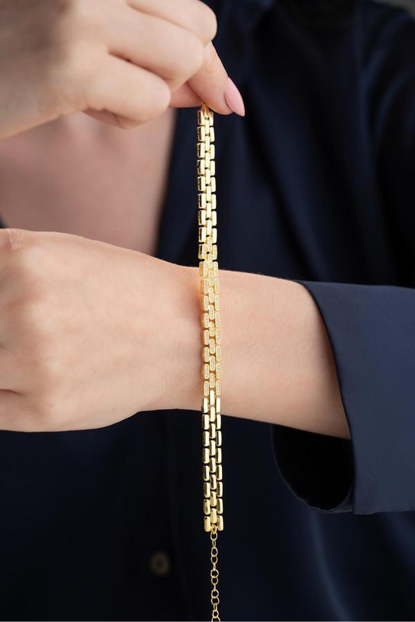 Silvano Jewelry 925 Ayar Gümüş Zirkon Taşlı Bileklik - Image 1