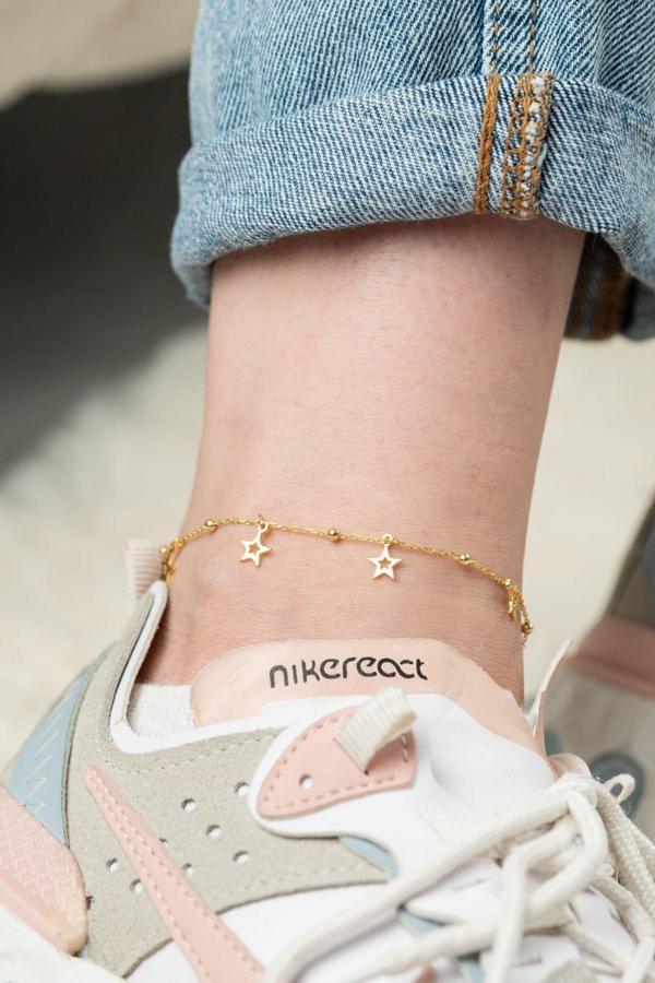 Silvano Jewelry 925 Ayar Gümüş Gold Figürlü Halhal - Image 1