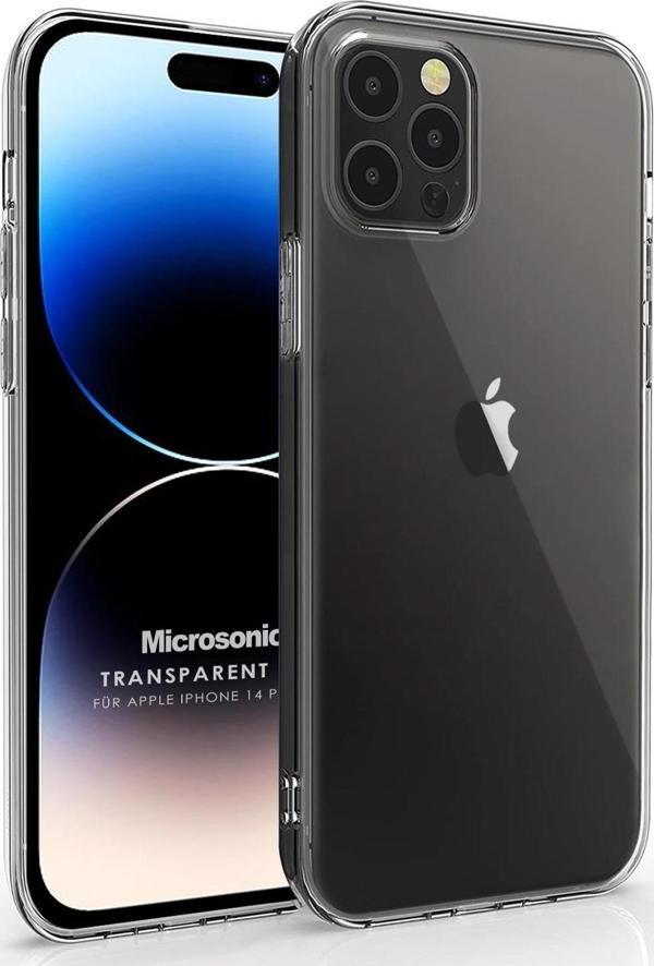 Microsonic Apple iPhone 14 Pro Kılıf Transparent Soft Beyaz - Image 1