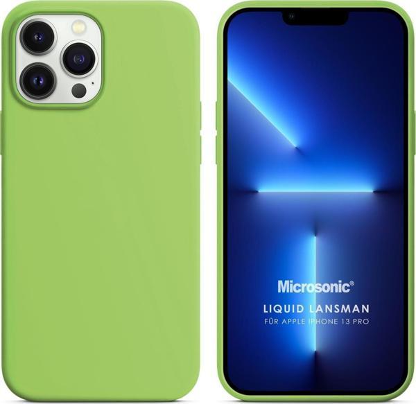 Microsonic Apple iPhone 13 Pro Kılıf Liquid Lansman Silikon Açık Yeşil - Image 1