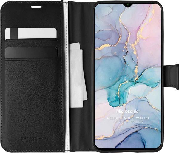 Microsonic General Mobile GM 22 Kılıf Delux Leather Wallet Siyah - Image 1