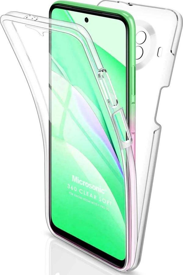 Microsonic Xiaomi Redmi Note 9 Pro 5G Kılıf 6 Tarafı Tam Full Koruma 360 Clear Soft Şeffaf - Image 1