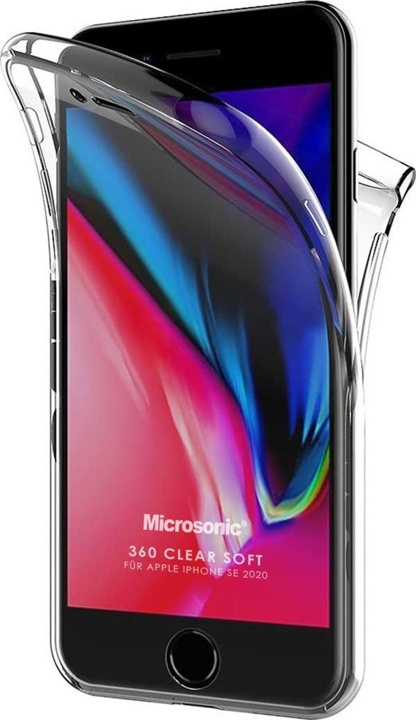 Microsonic Apple iPhone SE 2022 Kılıf 6 tarafı tam full koruma 360 Clear Soft Şeffaf - Image 1