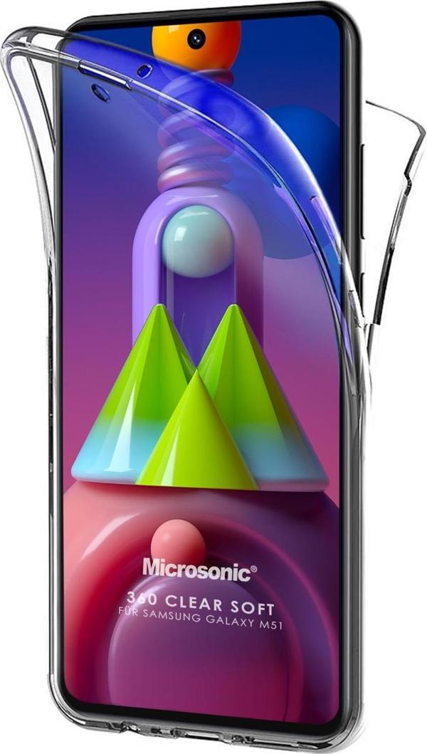 Microsonic Samsung Galaxy M51 Kılıf 6 tarafı tam full koruma 360 Clear Soft Şeffaf - Image 1