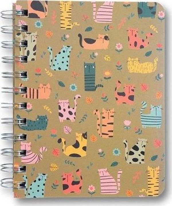 Muus Spiral  cats 12x16 Tel Spiral 256 Syf Çizgisiz Butik defter - Image 1