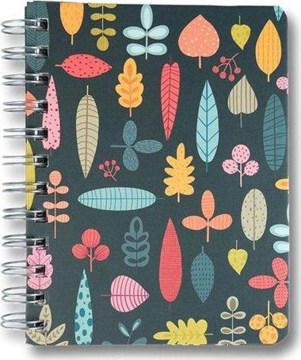 Muus Spiral  leaves 12x16 Tel Spiral 256 Syf Çizgisiz Butik defter - Image 1