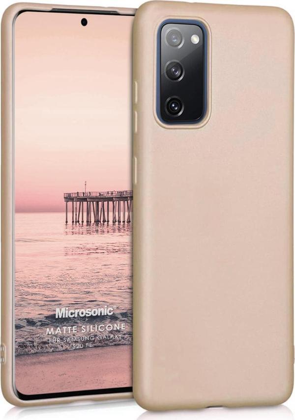 Microsonic Matte Silicone Samsung Galaxy S20 FE Kılıf Gold - Image 1