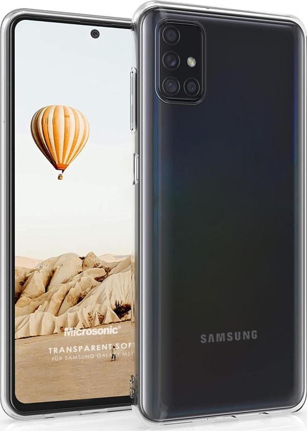 Microsonic Samsung Galaxy M51 Kılıf Transparent Soft Beyaz - Image 1