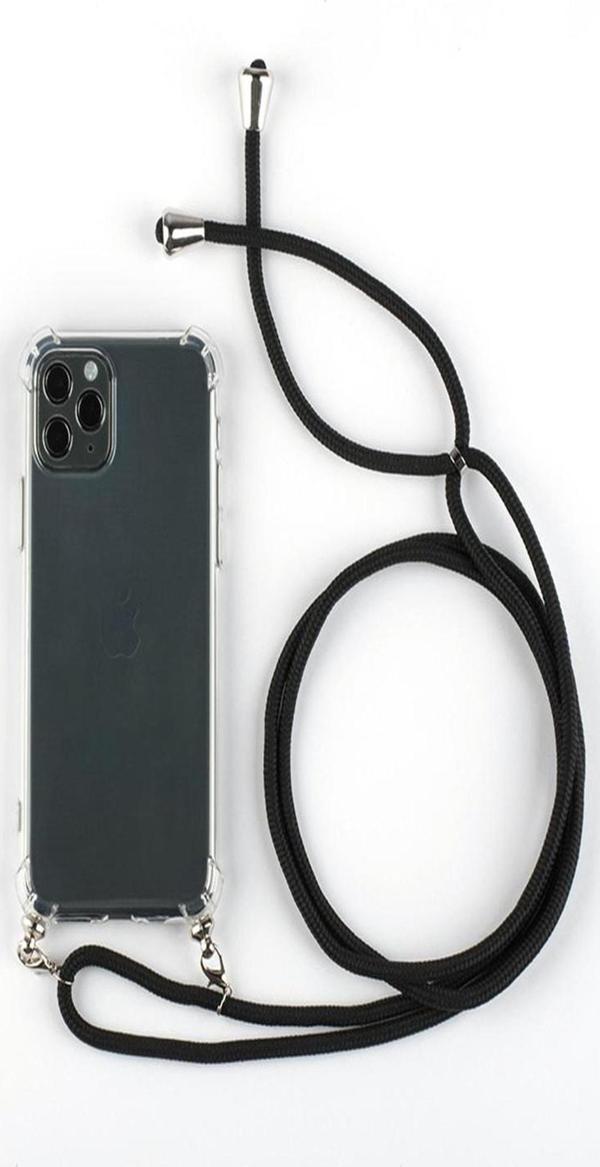 Teknomoda Apple Iphone 11 Pro Max (6.5 Inç) Şeffaf Boyun Askılı Ipli Kordonlu Sert Şeffaf Silikon Kılıf - Image 1