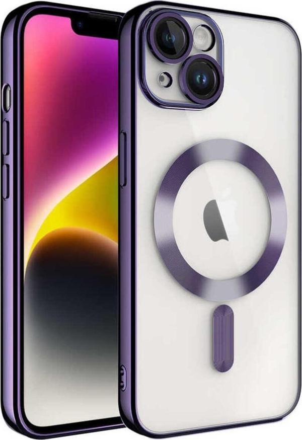 Teknomoda Apple iPhone 14 PLUS Kılıf Kamera Lens Korumalı Renkli Magsafe Şeffaf Silikon - Image 1