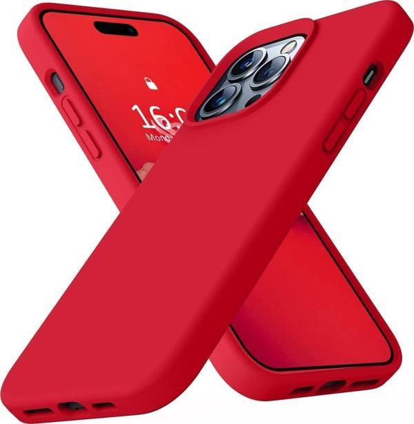 Teknomoda Apple Iphone 14 Pro Kılıf Içi Süet Korumalı Silikon Kırmızı Renk - Image 1