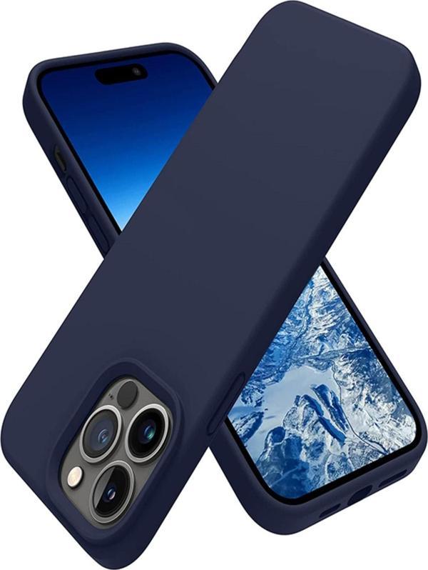 Teknomoda Apple Iphone 14 Pro Kılıf Içi Süet Korumalı Silikon Lacivert Renk - Image 1