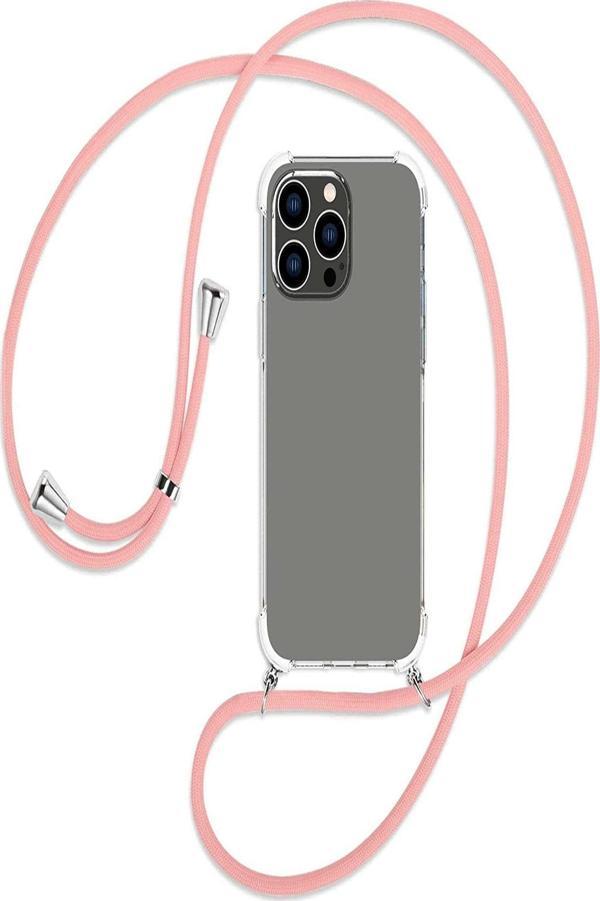 Teknomoda Apple Iphone 14 Pro Max Kılıf Boyun Askılı Ipli Şeffaf Silikon - Image 1
