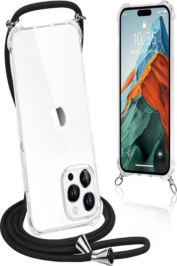 Teknomoda Apple Iphone 14 Pro Max Kılıf Boyun Askılı Ipli Şeffaf Silikon - Image 1