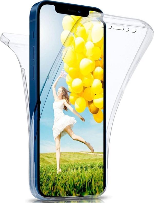 Teknomoda Apple Iphone 12 Pro ( 6.1 Inç ) 360 Kılıf Şeffaf Ön Arka Silikon - Image 1