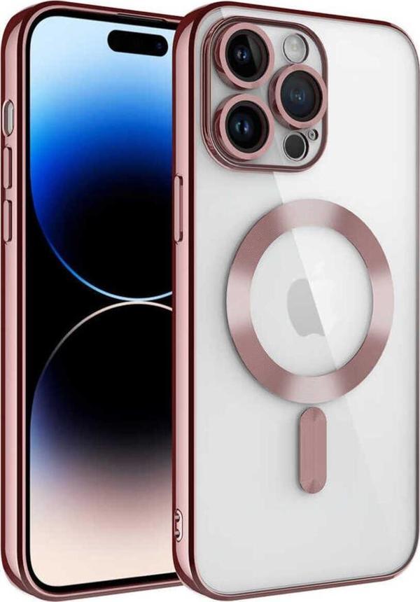 Teknomoda Apple iPhone 14 PRO MAX Kılıf Kamera Lens Korumalı Renkli Magsafe Şeffaf Silikon - Image 1