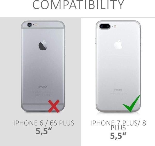 Teknomoda Apple iPhone 7 PLUS Kılıf Kamera Lens Korumalı Kenarları Renkli Gold Arkası Şeffaf Silikon - Image 1