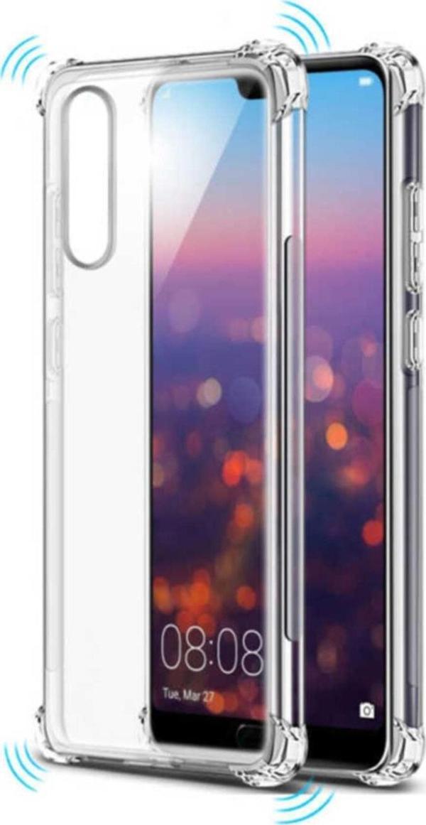 Teknomoda Huawei P20 Lite Anti Şok Darbe Emici Şeffaf Silikon Kılıf - Image 1