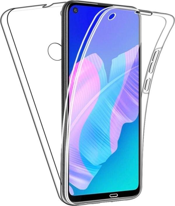 Teknomoda Huawei P40 Lite E 360 Kılıf Şeffaf Ön Arka Silikon - Image 1