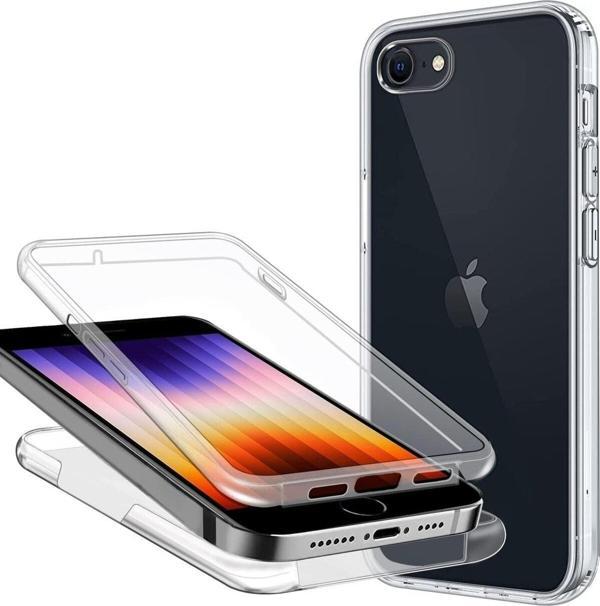 Teknomoda Iphone Se 2020 360 uyumlu Kılıf Silikon Şeffaf Ön Arka - Image 1