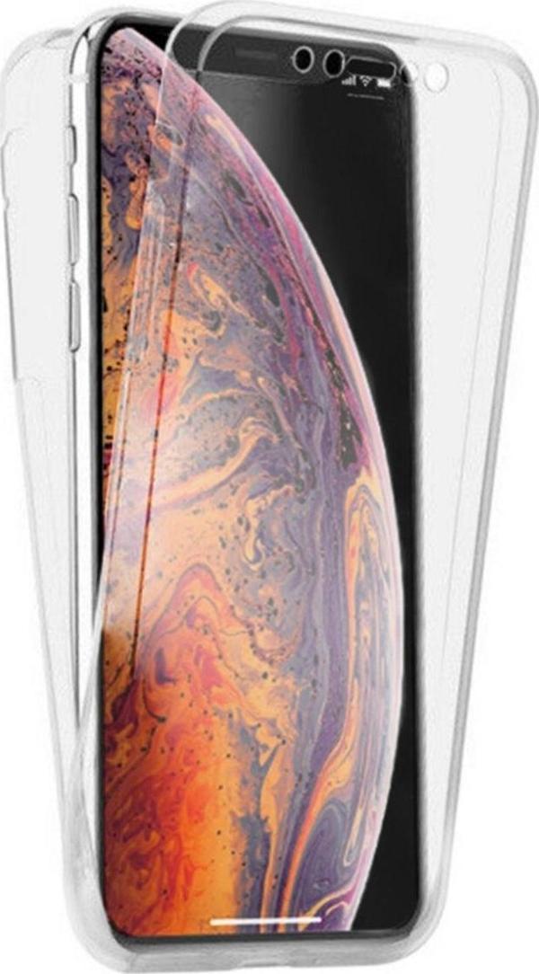 Teknomoda Iphone Xs Max 6,5'' 360 Kılıf Silikon Şeffaf Ön Arka  Uyumlu - Image 1