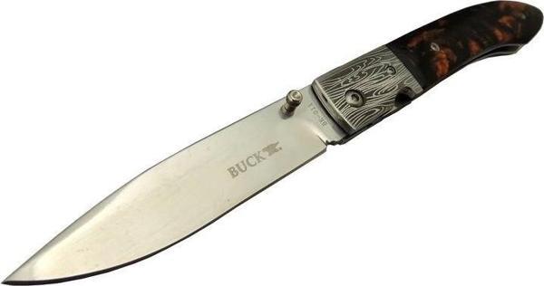 Buck Knives BK-011BK Kamp Çakı 23 cm - Kahverengi Sedef Sap, Kılıflı, Kutulu - Image 1