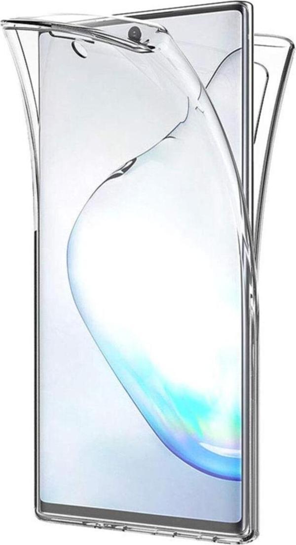 Teknomoda Samsung Galaxy Note 10 360 Derece Kılıf Şeffaf Silikon Ön Arka - Image 1