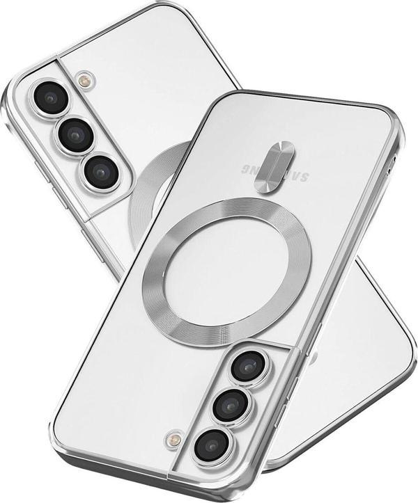 Teknomoda Samsun Galaxy S22 PLUS Kılıf Kamera Lens Korumalı Renkli Magsafe Şeffaf Kapak - Image 1