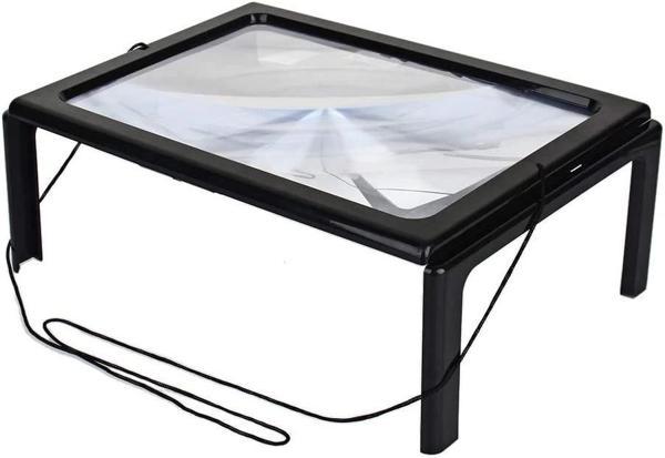Yaşlılar İçin  A4 Boyutu Masa Tipi Işıklı Okuma Büyüteç Th275205b - Image 1