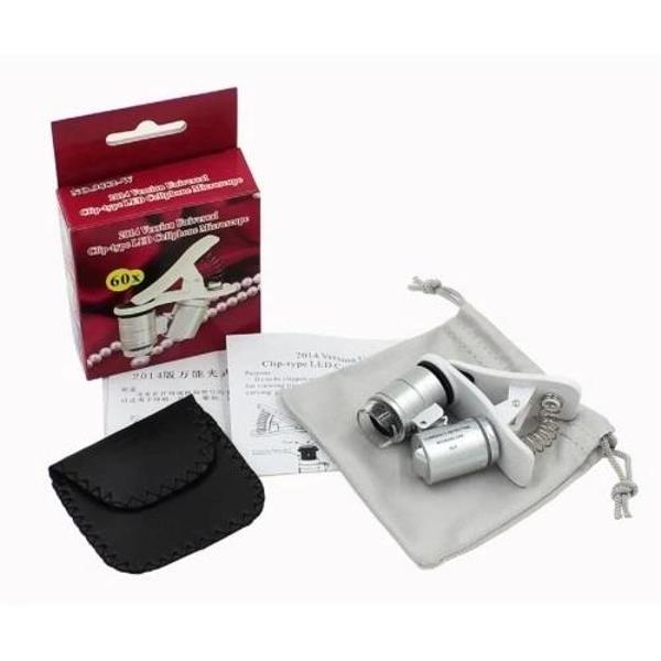 Evrensel Led Işıklı Mini Cep Mikroskobu, Tüm Kameralı Telefonlar Için No:9882w - Image 1