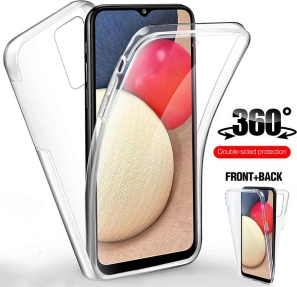 Teknomoda Samsung Galaxy A02s Kılıf 360 Şeffaf Ön Arka Korumalı Silikon - Image 1