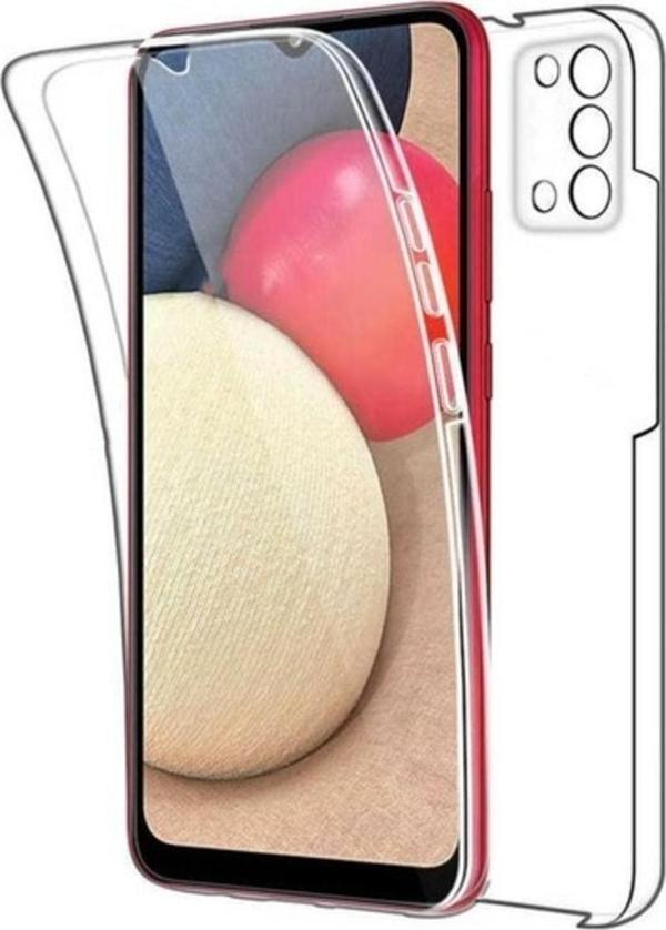 Teknomoda Samsung Galaxy A03s 360 Kılıf Şeffaf Ön Arka Korumalı Silikon - Image 1