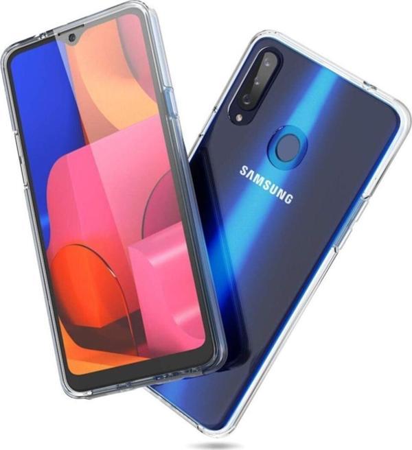Teknomoda Samsung Galaxy A20s 360 Derece Kılıf Silikon Şeffaf Ön Arka A20 S - Image 1