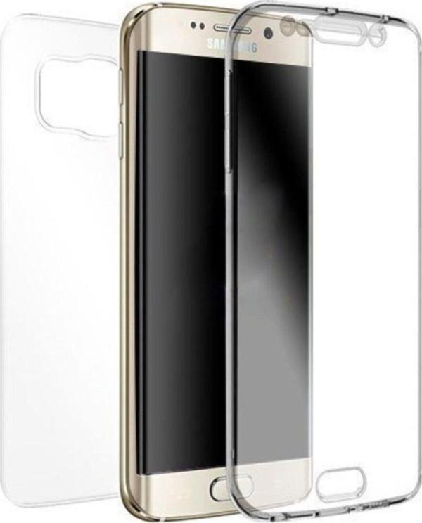 Teknomoda Samsung Galaxy S6 Edge 360 Derece Kılıf Kristal Silikon Ön Arka - Image 1