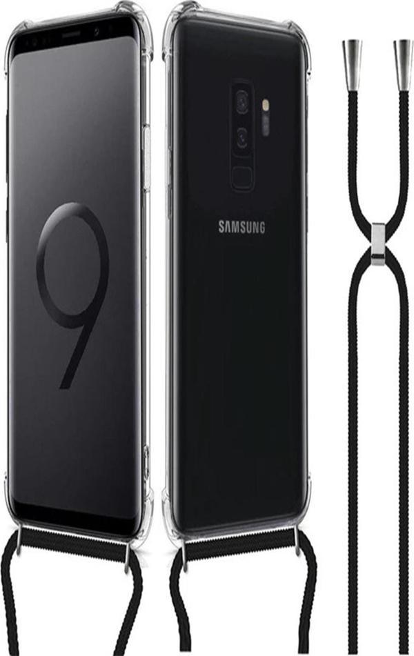 Teknomoda Samsung Galaxy S9 Plus (+) Şeffaf Boyun -omuz Askılı Kordon Ipli Kılıf - Image 1