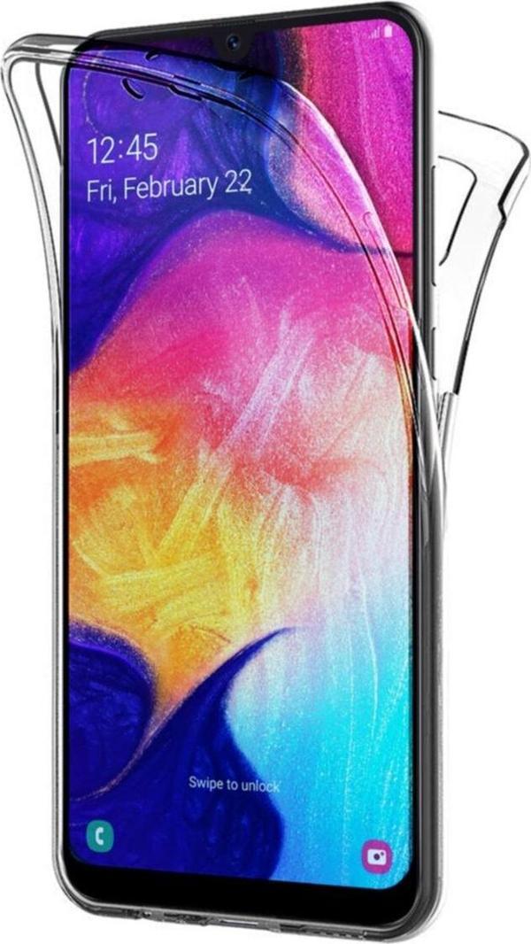 Teknomoda Samsung Galaxy A50 360 Derece Kılıf Silikon Şeffaf Ön Arka - Image 1
