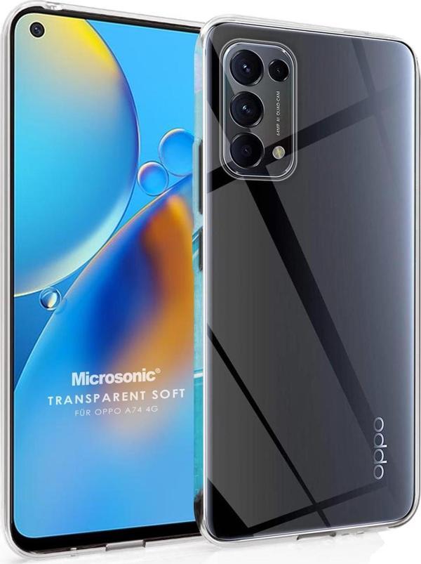 Microsonic Oppo A74 4G Kılıf Transparent Soft Beyaz - Image 1