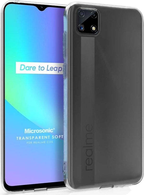 Microsonic Realme C25 Kılıf Transparent Soft Beyaz - Image 1