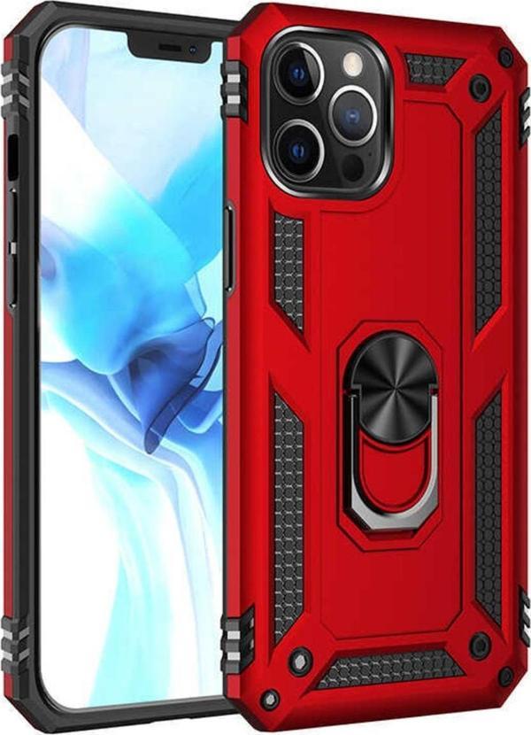 Teknomoda Apple Iphone 12 Pro Kılıf Yüzüklü Standlı Korumalı Tank Kapak - Image 1