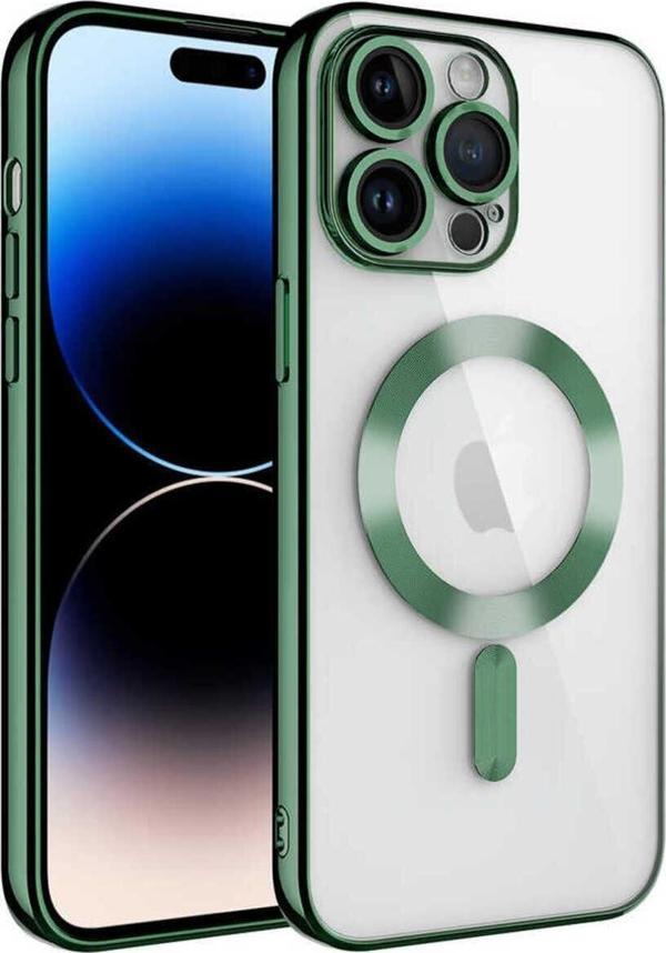 Teknomoda Apple iPhone 15 PRO MAX Kılıf Kamera Lens Korumalı Renkli Magsafe Şeffaf Silikon - Image 1