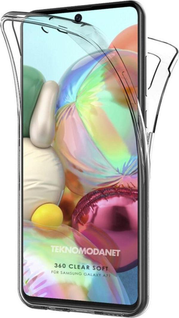 Teknomoda Samsung Galaxy A71 360 Kılıf Şeffaf Ön Arka Silikon - Image 1